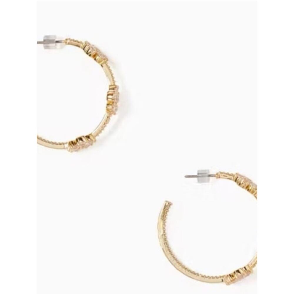 Kate Spade Gold CZ Three-Flower Earrings NWT Dust Bag Included - Picture 4 of 6